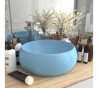 Prolenta Premium - Lavabo de Luxe Rond Mat Bleu Clair 40x15 cm Céramique