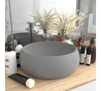 Prolenta Premium - Lavabo de Luxe Rond Mat Gris Clair 40x15 cm Céramique