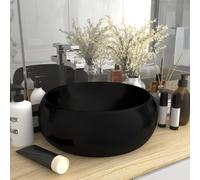 Prolenta Premium - Lavabo de Luxe Rond Mat Noir 40x15 cm Céramique