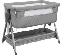 Prolenta Premium - Lit Bébé avec Matelas Gris Clair Tissu en lin