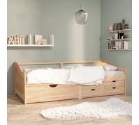 Prolenta Premium - Lit de jour 3 places avec tiroirs en pin massif 90x200 cm