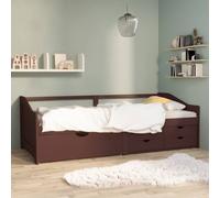 Prolenta Premium - Lit de jour 3 places tiroirs pin brun foncé 90x200 cm