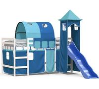 Prolenta Premium - Lit superposé pour enfants avec tour bleu 90x190 cm pin massif