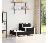 Prolenta Premium - Lit Surélevé À 3 Niveaux Noir 120x80 Cm Bois De Pin Massif Noir