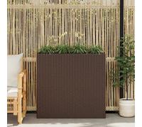 Prolenta Premium - Lit Surélevé De Jardin Avec 4 Pots Résine Tressée Marron Marron