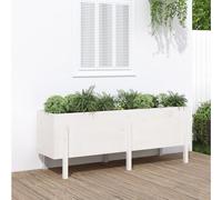 Prolenta Premium - Lit Surélevé De Jardin Blanc 160x50x57 Cm Bois De Pin Massif Blanc