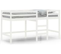 Prolenta Premium - Lit surélevé pour enfants avec échelle blanc 90x190 cm pin massif