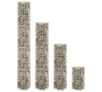 Prolenta Premium - Lits Surélevés À Gabion Circulaires 4 Pcs Ø30x50/100/150/200 Cm Argent