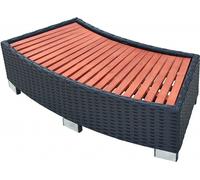 Prolenta Premium - Marche d'accès au spa Poly rotin 92×45×25 cm noir