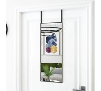 Prolenta Premium - Miroir de porte noir 30x80 cm verre et aluminium