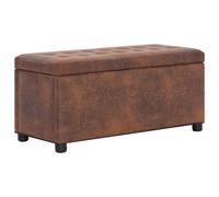 Prolenta Premium - Ottoman avec espace de rangement 87,5 cm Marron aspect daim