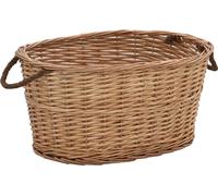 Prolenta Premium - Panier à bois avec poignées 56x40x28 cm saule naturel
