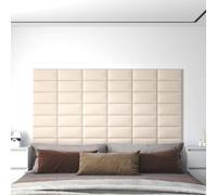 Prolenta Premium - Panneaux muraux 12 pcs. Crème 30x15 cm velours 0,54 m²