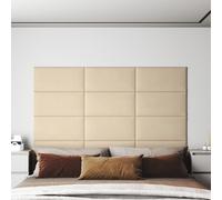 Prolenta Premium - Panneaux muraux 12 pcs. Crème 60x30 cm Tissu 2,16 m²