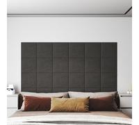 Prolenta Premium - Panneaux muraux 12 pcs. Gris foncé 30x30 cm Tissu 1,08 m²