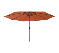 Prolenta Premium - Parasol De Jardin Avec Lumières Led Et Mât En Métal Terre Cuite Marron