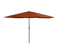 Prolenta Premium - Parasol De Jardin Avec Mât En Métal 390 Cm Terre Cuite Marron