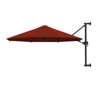 Prolenta Premium - Parasol Mural Avec Mât En Métal 300 Cm Terre Cuite Marron
