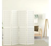 Prolenta Premium - Paravent 4 pièces style japonais Pliable 160x170 cm Blanc