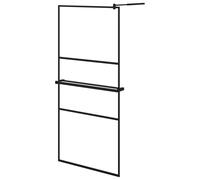 Prolenta Premium - Paroi de douche avec étagère pour douche à l'italienne noir 90x195 cm ESG