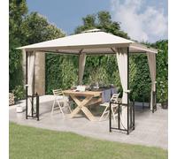 Prolenta Premium Pavillon avec parois latérales & double toit 3x3 m Crème