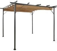 Prolenta Premium - Pergola avec toit extensible Taupe 3x3 m acier 180 g/m