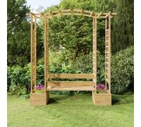 Prolenta Premium - Pergola de jardin avec banc Bacs à plantes Bois de pin imprégné