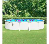 Prolenta Premium - Piscine ovale en acier 610x360x120 cm Blanc