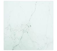 Prolenta Premium - Plateau de table blanc 30x30 cm 6 mm verre trempé imitation marbre