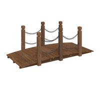 Prolenta Premium - Pont de jardin avec balustrade à chaîne 150x67x56 cm en bois massif d'épicéa