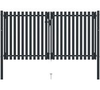 Prolenta Premium - Portail de clôture à double battant en acier 306x200 cm Anthracite