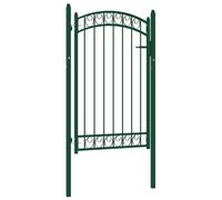 Prolenta Premium - Portail De Clôture Avec Dessus Arqué Acier 100x150 Cm Vert Vert