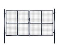 Prolenta Premium - Portail de jardin grillagé Acier galvanisé 306 x 200 cm Gris
