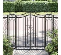 Prolenta Premium - Portail de jardin noir 121x8x100 cm fer forgé
