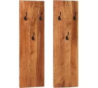 Prolenta Premium - Porte-manteaux muraux 2 pcs. 36x3x110 cm bois massif acacia