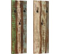 Prolenta Premium - Porte-manteaux muraux 2 pcs. 36x3x110 cm Vieux bois massif