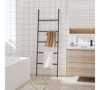 Prolenta Premium - Porte-serviettes échelle avec 5 barres Noir 58x175 cm Fer