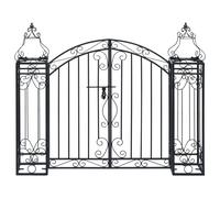 Prolenta Premium - Portillon Ornemental De Jardin Fer Forgé 122x20,5x100 Cm Noir