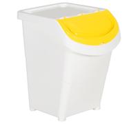 Prolenta Premium - Poubelle avec couvercles 3 pcs. Empilable blanc PP 120 L