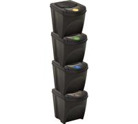 Prolenta Premium - Poubelles empilables 4 pcs. Anthracite 100 L
