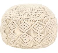 Prolenta Premium - Pouf en macramé fait main 45 x 30 cm coton