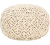 Prolenta Premium - Pouf en macramé fait main 45 x 30 cm coton