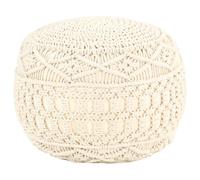 Prolenta Premium - Pouf en macramé fait main 45x30 cm coton