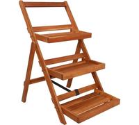 Prolenta Premium - Présentoir à fleurs 3 niveaux 50 x 63 x 80 cm bois massif acacia