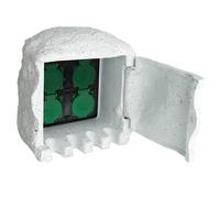 Prolenta Premium - Prise de jardin quadruple résistante à l'eau Résine blanche