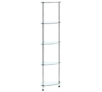 Prolenta Premium - Regal mit 5 Ablagen Transparent 30x30x130 cm Verre à cœur