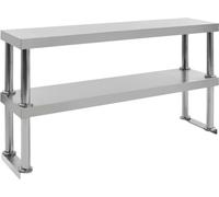Prolenta Premium - Rehausse de table de travail à 2 niveaux 120 x 30 x 65 cm Acier inoxydable