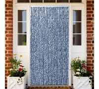 Prolenta Premium - Rideau moustiquaire bleu blanc argenté 100x220cm chenille