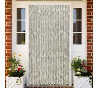 Prolenta Premium - Rideau moustiquaire gris clair et gris foncé 100x220 cm chenille