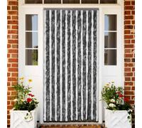 Prolenta Premium - Rideau moustiquaire gris et blanc 100x220 cm chenille